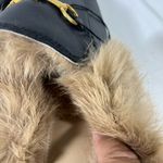 ARQA LEATHER MULES W/FUR WOMEN SLIP ON LOAFER GOLD BUCKLE BLACK EU 40 Sz 9 NEW Photo 5