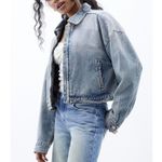 PacSun Cropped Denim Gas Jacket Indigo NWT XS Photo 3