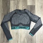 Gymshark  Long Sleeve Flex Crop Top in Charcoal Marl/Dusky Teal Size Small Photo 1