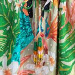 Farm Rio Blouse XS Beach Palm Floral Toucan Tropical Peasant Balloon Sleeve Photo 4