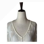 Giada Forte Resort Shirt Women 0 Ivory Sheer Lace Crochet Kimono Top Beach White Photo 2