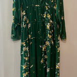 Current Air  Dark Green Floral Long Sleeve Dress Photo 0