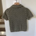 Free People NWT  Pocket Polo Top in Seaweed Green Photo 4