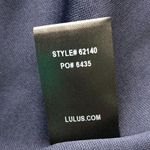 Lulus Maxi Dress Open Back Crochet Floral Navy Blue Short Sleeve Size S Photo 4