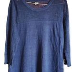 a.n.a 𝅺 woman navy blue basket weave sweater top size 1X Photo 0