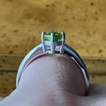 Natural Peridot Sterling Silver Marquise Ring Size 7 Green Photo 1