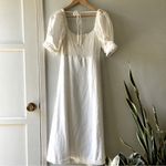 She & Sky •White Cotton Puff-Sleeve Fit & Flare Dress•Size S Photo 7