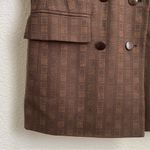 Rare Vintage ESCADA Wool Blend Double Breasted Square Print Brown Blazer Size 34 Photo 10
