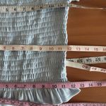 AQUA Womens Blouse Sz Small Smocked Puff Sleeve Boho Cottagecore Coastal Cowgirl Photo 8