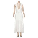 MISA Los Angeles  Claudita Ruffle Maxi Dress, White, XS Photo 8