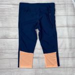 Under Armour women L heatgear compression pull on capri leggings navy blue Photo 10