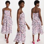 NWT AMUR Acacia Lilac Lily Wildflower Floral Tie Strap Ruffle Dress Size 14 Purple Photo 1