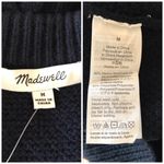 Madewell Patchwork Cable Knit Tunic Sweater Women’s Size M Navy Chunky Photo 7