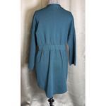 Chico's Longline Cardigan Women Size 0 S Long Sleeve Open Front Knit Dark Teal Photo 1