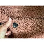ZARA Pink Shearling Fluffy Teddy Coat Jacket collarless one button size medium Photo 14