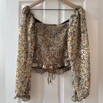 ASTR Floral Ruched Sweetheart Neck Top Photo 1