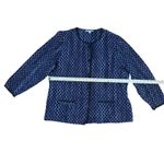 JM Collection Woman 2X purple Patterned Button Front Knit‎ Cardigan Jacket Blue Size XXL Photo 3