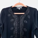 Twenty One Y2K  Beaded Cardigan Size‎ L Black Whimsigoth Witchy Fairy Grunge Goth Photo 1