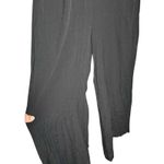 Farm Rio Black Short Sleeve Jumpsuit Rayon Crepe Keyhole Small Wide Leg V Neck Photo 4