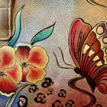 Anuschka  Hand Painted Leather Butterfly Handbag Photo 11