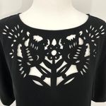 Rachel Roy RACHEL  Laser Cut Floral Birds Top Dolman Sleeve Blouse Black Size XS Photo 7