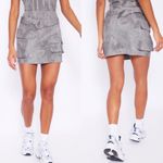 Pretty Little Thing Nwt  grey washed twill cargo‎ micro mini skirt Photo 1
