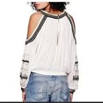 Free People Give Him the Cold Shoulder Beaded Gauzy Cold Shoulder Top ordrA4 Photo 3