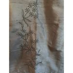 Anne Carson  Black Silk Embroidered Shirt Dress XL Floral Button-Up Duster Photo 2