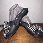 Oka B  Plaid Bow Twiggy Sol Slip On Slide Sandal Shoes Size L   Photo 0