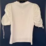 frame denim FRAME Pleated Elegant Women’s White Puff Sleeve Cotton Top Size XS Photo 4