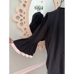 COS  Knit Top Sz M Black Pleated 3/4 Bell Sleeve Career Business Stretchy EUC Photo 1