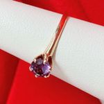 10K YELLOW GOLD Ring Purple Gem Size 5.5 Weighs 1.2 Grams Photo 1