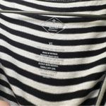 st. john's bay St. John’s Bay Black/White Striped Scoop Neck Ruffle Short Sleeve Top size XL Photo 1