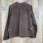 Dressed by David Dart Large Brown Embroidered 100% Genuine Leather Button Jacket Photo 1