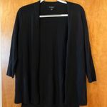 Talbots Women Black Open Front Cardigan Sweater Cotton Rayon 3/4 Sleeve Small Photo 7