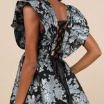 Lulus Decadent Presence Black Jacquard Babydoll Mini Dress Photo 1