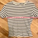 ZARA  Trafaluc Short Sleeve Striped Shirt Size Med Photo 2