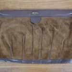 Vintage Brown Leather Snap Frame Closure Clutch Photo 0