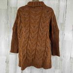 Scandal Turtleneck Sweater Women L/XL Brown Silver Thread Cable Knit Wool Alpaca Size L Photo 4