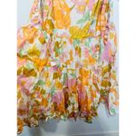 MILLIE Orange Floral Tie Shoulder 100% Cotton Square Neckline Kiara Dress sz XL Photo 9
