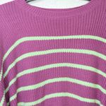 En Crème Striped Oversized Cropped Sweater Women’s M L Purple Mint Chunky Knit Green Size M Photo 6