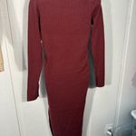 ASOS  Knit Maroon Square Neckline Long Sleeve Sweater Dress Size 6 NWOT Photo 6