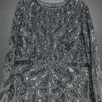 Mac Duggal NWT  5124 Beaded Long Sleeve Evening Gown Charcoal 18 Photo 3