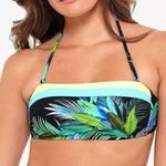 Salt & Cove Bandeau Bikini Swim Top Tropical Black Size L Photo 0
