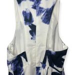 Lulus NWT  White Blue Floral Print Deep V-Neck Sleeveless A-Line Dress Size Small Photo 7