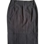 FRNCH  Front Button Midi Bodycon Skirt in Black, Size L Photo 0