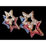 Patriotic Star Earrings Crystals Posts July 4th, Veterans Memorial Labor… Red Photo 5