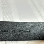 Chico's Black Leather and Pewter Metal Boho Casual Chunky Belt Size Medium Photo 3