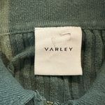 Varley  Napier Fit Striped Ribbed Cotton Blend Knit 1/4 zip short sleeve polo top Photo 3