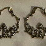 Cottagecore Gold Mushroom Earrings Branch Forest Hoop Hippie Bohemian Boho NEW Photo 0